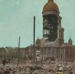 San Francisco's six million-dollar City Hall, containing the municipal records wrecked by earthquake. 1906