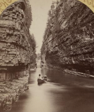 The Grand Flume from the Rapids down, Ausable [Au Sable] Chasm. 1870?-1885?