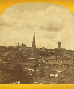 Baltimore by moonlight[showing homes, churches and the Cathedral]. [ca. 1880] 1859?-1904