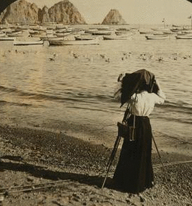 On the beach, Avalon Bay, Catalina Island, California, U.S.A. 1870?-1906 1906