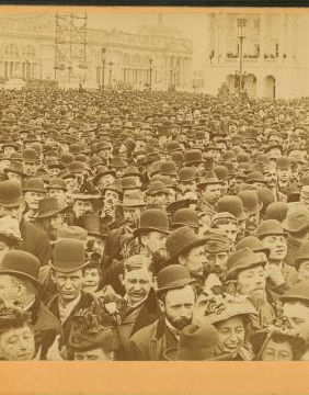 The surging sea of humanity at the opening of the Columbian Exposition. 1893