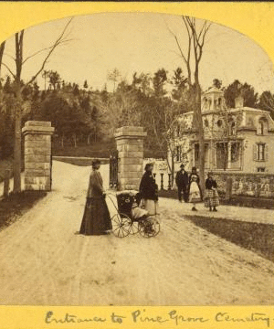 Entrance to Pine Grove Cemetery. 1870?-1915?