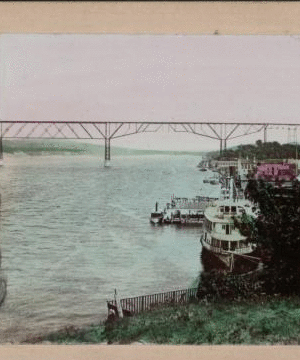 R.R. Bridge, Poughkeepsie, N.Y. - Hudson River. [1867?-1890?] [ca. 1890]