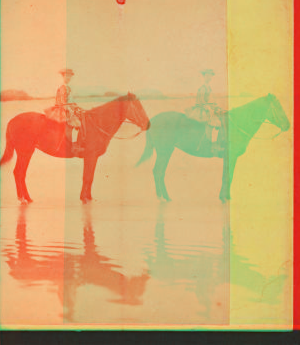 [Girl on horseback in the beach.] 1860?-1869?