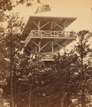 High rock, obeservatory [people looking out from observatory]. [ca. 1870] 1859?-1890?