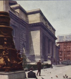New York City Public Library in ca. 1911. (<a href="http://stereo.nypl.org/view/87333" target="_blank">NYPL</a>)
