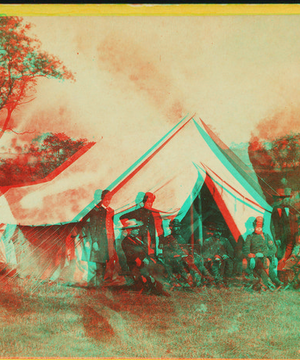 Gen'l Marcy and friends at headquarters Army of the Potomac, 4th October, 1862. [Stereograph]