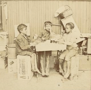 [Three children sharing drinks.] [ca. 1900]