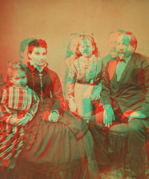 [Studio portrait of an unidentified family.] 1865?-1883?