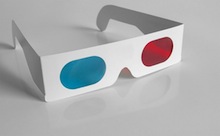 Cardboard cyan/red glasses (photo by Flickr user xenmate)