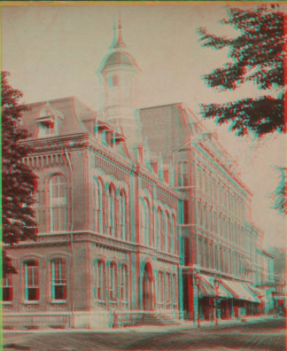 Cornell Library and Masonic Block, Ithaca. [1860?-1885?]