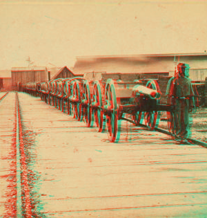 Reserved battery's light 12 pounders on the Ordnance Wharf, City Point, Va. 1861-1865