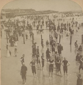 Atlantic City's Crowded Beach, New Jersey. [1875?-1905?] 1891