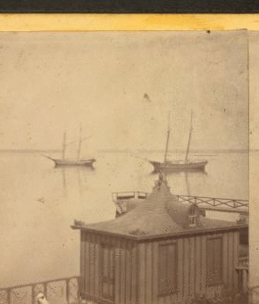 [View of the boats in the ocean.] 1860?-1869?