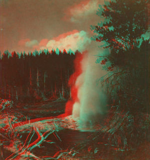 Riverside Geyser in eruption. 1876