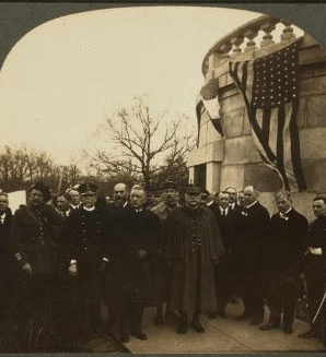 Marshal Joffre, [Ex-Premier] Viviani, [Admiral] Chocheprat and [Lieut. Col.] Jean Fabry - French War Commission - with Gov. Lowden and State officials at tomb of Lincoln, Springfield, Illinois. [May 7, 1917] 1870?-1917 1917