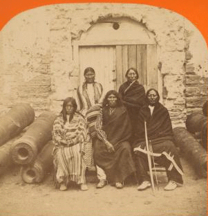 [Group of the 3 most celebrated Indian Chiefs and 2 women prisoners.] 1868?-1890? [1875-1878]