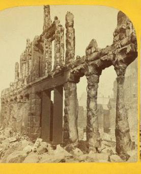 Effects of fire on granite walls, Pearl Street. 1872