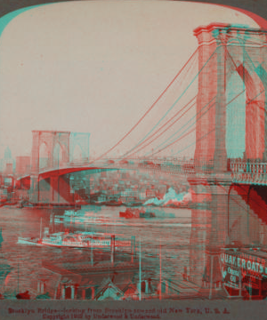 Brooklyn Bridge, looking from Brooklyn toward old New York, U.S.A. c1902 [1867?-1910?]