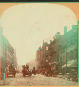 Boston fire department rushing to the scene of duty, Boston, Mass, U.S.A. 1859?-1901? 1901