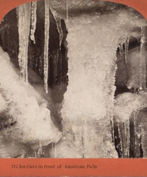Ice cave in front of American Falls. 1869?-1880?