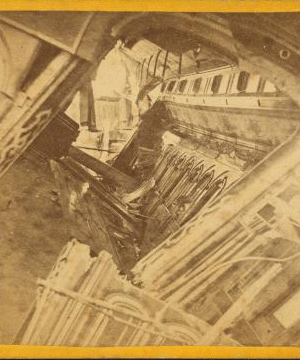 [Interior view of one of the wrecked cars.] 1871