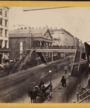 The Broadway Bridge, including St. Paul's Church and the Astor House. 1860?-1875? [ca. 1860]