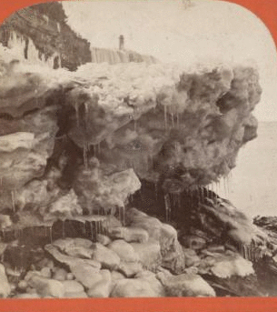Remains of Ice Bridge, below Goat Island. 1865?-1880?