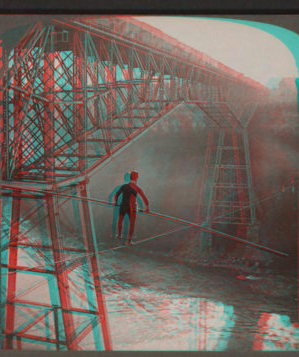 Dixon crossing Niagara below the Great Cantilever Bridge, U.S.A. 1895-1903