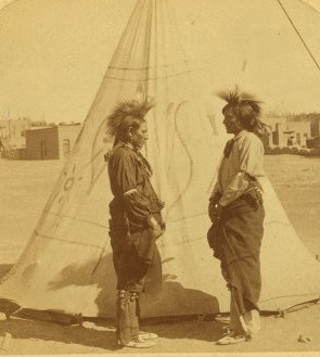 Sioux Indians. Two fine types of a dying race. 1865?-1902 [1882-1902]