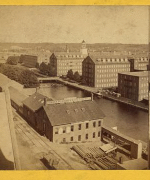 [Factories and mills along the river.] 1869?-1910?
