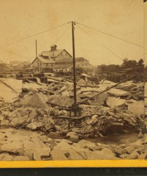 Falls of St. Anthony--building the great apron. 1859-1890?