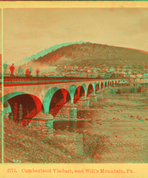 Cumberland viaduct and Will's Mountain, Pa. 1859?-1890? [ca. 1860]