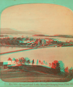 Newport and Lake Memphremagog from Pine Hill. 1870?-1885?