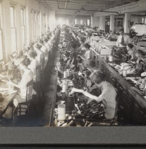 General View Sewing Room -- Large Shoe Factory, Syracuse, N.Y. [1868?-1905?] [ca. 1895]
