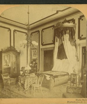 State Bedroom, President's Mansion, Washington, D.C., U.S.A., Dormitoro de Estado en el Palacio Presidencial, Washington, D.C., E.U. de A. 1870-1899 1870?-1899?