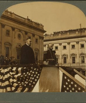 President McKinley and Admiral Dewey reviewing the troops - Presentation of the Sword, Washington, D.C., Oct 3, 1899 1870?-1905? 1899