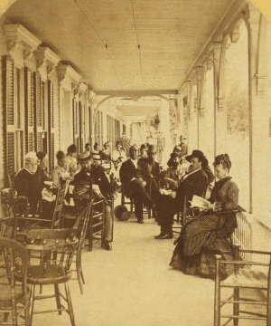 Group on Piazza, Sinclair House, Bethlehem, N.H. 1870?-1885?