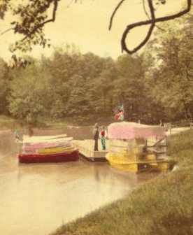 [Colorized view of people on the boat launch.] 1865?-1890?