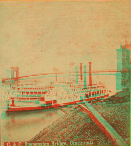 C & C suspension bridge, Cincinnati. 1865?-1895?