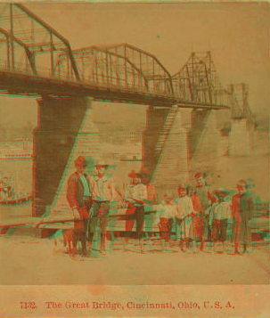 The great bridge, Cincinnati, Ohio, U.S.A. 1865?-1895?