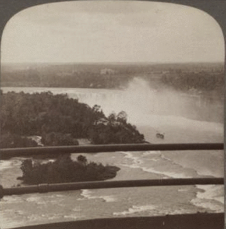 Niagara and it's grand cloud of rising spray, from the distant Tower, U.S.A. 1895-1903