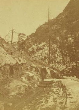 Perpendicular walls of granite. (As seen ten minutes after sunrise.) Locality: Chicago Lakes, located in the Switzerland of Colorado. 11,800 feet above sea leve, 14 miles from Idaho Springs.) 1865?-1905?