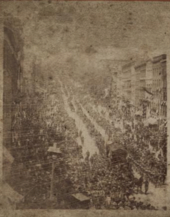 Gen. Grant's funeral procession, State St., Albany, N.Y. 1870?-1903?