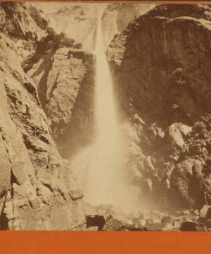Yosemite Falls from the foot of the Lower Fall, Yosemite Valley, Mariposa County, Cal. 1878-1881 1861-1878?
