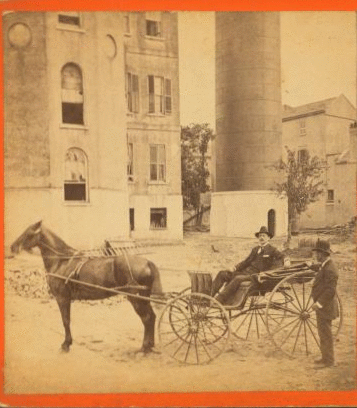 View of the engine house and stand pipe of the city of Charleston water works br., July 19th, 1880. 1860?-1903?