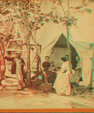 [People in front of a tent.] 1868?-1880?