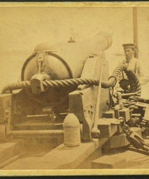 100 lb. gun on board the confederate gunboat Teazer, which was captured on the 4th of July, by the Meritanza. 1862-1865