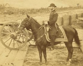 "Old Tecumseh" himself. [Portrait of General Sherman on horseback.] 1880?-1891? 1861-1865 one view copyright 1904