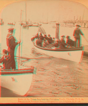 Scene at the Naval Rendezvous, Hampton Roads, Virginia, U.S.A. 1865?-1896? c1893